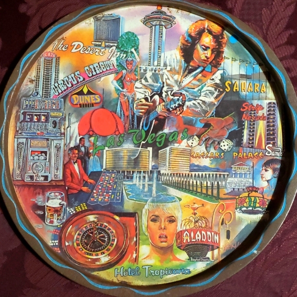 Las Vegas Vintage Metal Tray